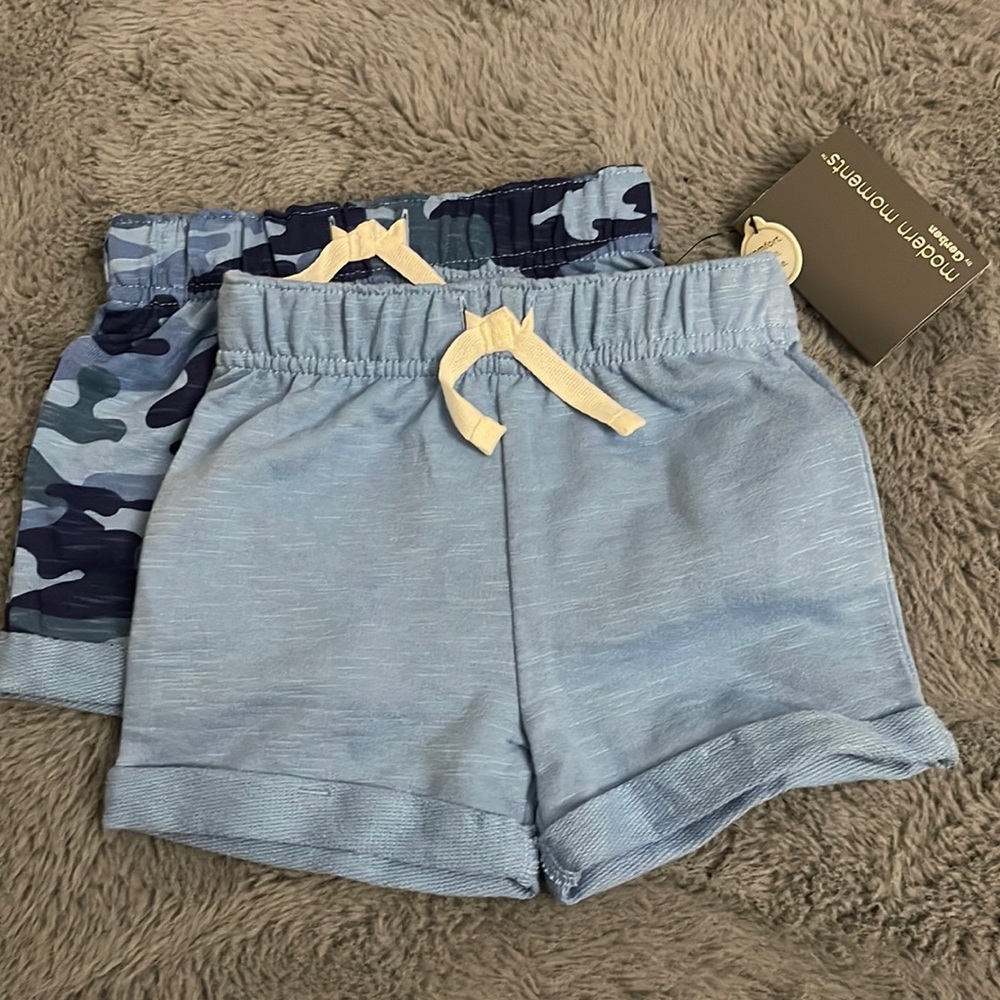 Modern Moments by Gerber Baby Boy Roll Cuff Shorts, 2 Pack